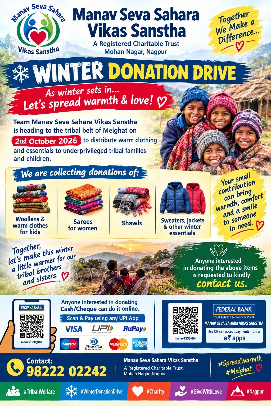 Melghat winter distribution drive Oct 2026